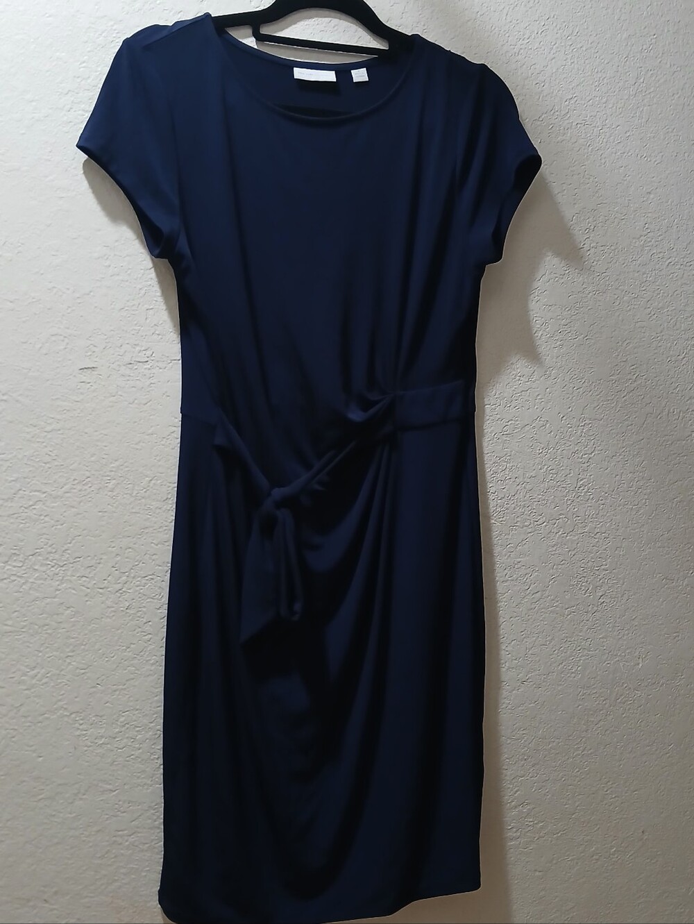 New York & Company size M Navy Tie-Front Sheath Dress